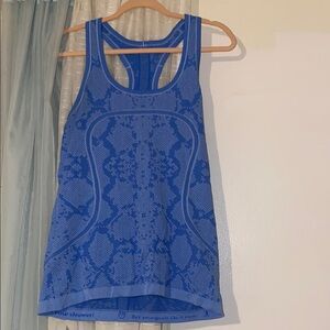 Blue Patterned Women's Tank Top